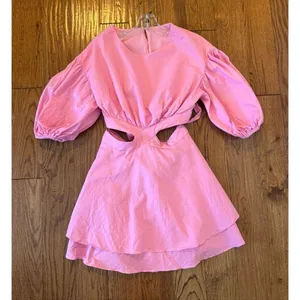 Hello Molly NWT pink cutout puff sleeve dress size M/6 thumbnail 8