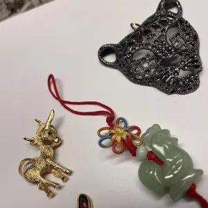 Lot Of 4 Animal Costume Pendants / Charms Variety Cat, Koala, Donkey, Rooster thumbnail 3