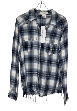 Workshop Republic Clothing Women's‎ Shirts Flannel Plaid Button Down Medium NWT thumbnail 1