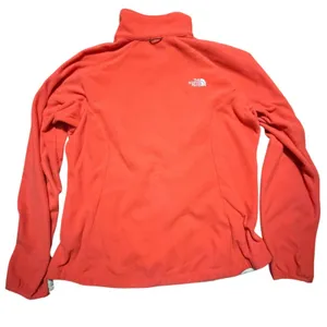 The North Face TKA 100 Fleece Jacket Womens Large Coral Pink Full Zip Mock Neck thumbnail 2