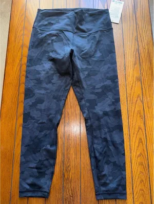 Lululemon Wunder Train High Rise 25” Heritage Camo Deep Coal Black Size 12 NWT thumbnail 3