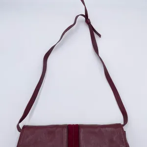 Vintage 60s 70s Stanley Blacker Designer Shoulder Bag Purse Burgundy Red Leather thumbnail 3