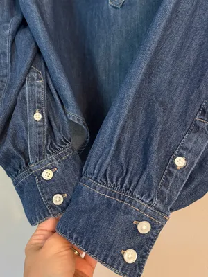 TIME AND TRU Denim Popover Top XL 27” p2p Indigo NWOT thumbnail 5