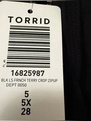 Torrid Lightweight French Terry Zip-Up Crop Hoodie Black 6X NWT‎ thumbnail 8