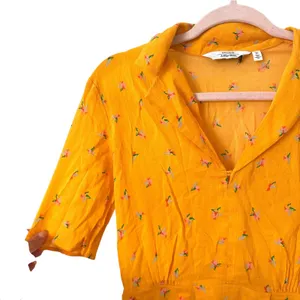 & OTHER STORIES Floral Collared‎ Skater Dress Yellow Sz 4 thumbnail 4