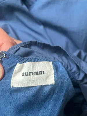 AUREUM Mini Fit And Flare Smocked Blue Dress Size Small thumbnail 10