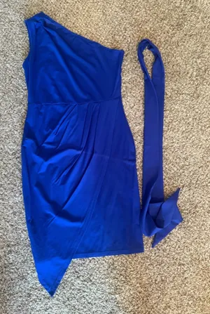 Pretty Garden royal blue one shoulder dress size medium women's thumbnail 1