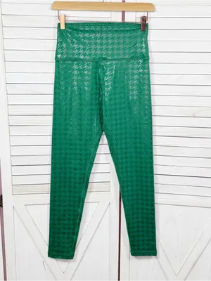 Offline Aerie Houndstooth Hugger High‎ Waisted Ankle Leggings Green Medium thumbnail 2