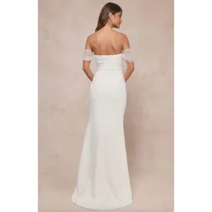 NEW Lulus Profound Glamour Ivory Pearl Off-the-Shoulder Tulip Maxi Dress Large thumbnail 2