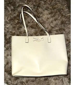 Kate Spade Cream White Bow Zipper Tote Bag thumbnail 1