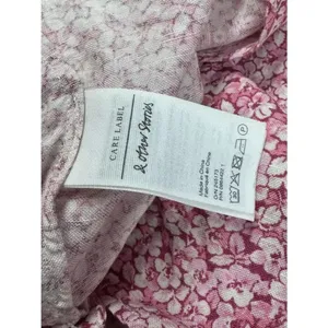 & Other Stories Puff Sleeve Linen Blend Mini Dress Pink Ditsy Floral Women’s 2 thumbnail 5