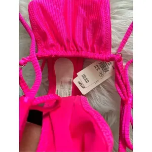 Aerie hot pink bikini xs cheeky tong like bikini new with tags sexy skimpy thumbnail 4