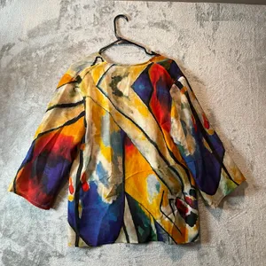 Cocoon Tao House OOAK Art‎ to Wear Open Fine Wool Lux Cardigan Size S/M thumbnail 2