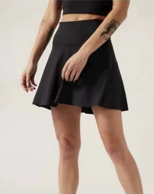 Athleta High Rise Athletic Tennis Skort 19.5" black size 14 skirt golf thumbnail 1