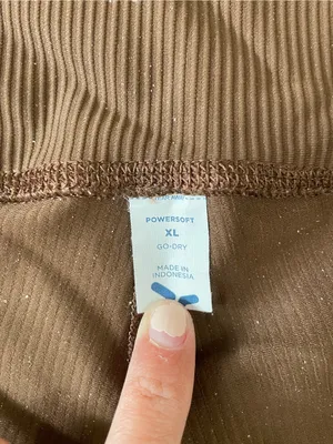 Old Navy POWERSOFT Brown Ribbed Active Leggings XL thumbnail 2