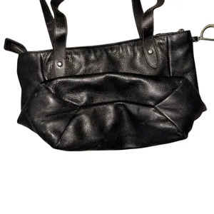 Lauren Ralph Lauren Vintage Black Pebbled Leather Tote Shoulder Bag Purse thumbnail 2
