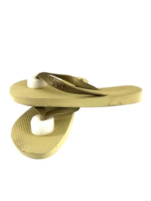 Clppli Womens Flip Flop Sandals Slides Gold Yellow Size 7/8 thumbnail 6