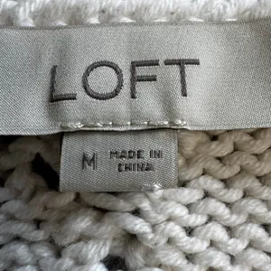 Ann Taylor LOFT‎ Bobble Sweater Womens Size Medium Ivory Diamond Open Knit thumbnail 12