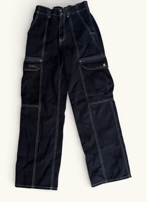 BDG‎ Blaine Wide Leg Cargo Jeans Black 26 Y2K Skate Urban Outfitters thumbnail 1