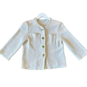 Maria Bellentani ladylike gold button cardigan sweater small thumbnail 2