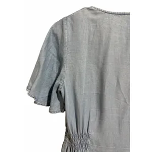 Zara Midi‎ Button UP Dress Lyocell Denim Lightweight V-Neck Women's Size Small thumbnail 10