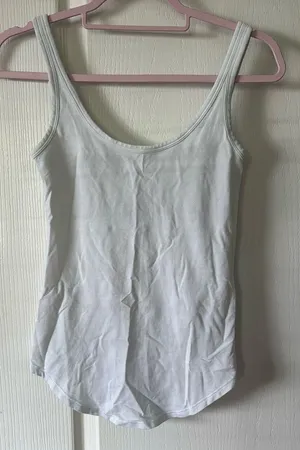 Lululemon Mesh Scoop Neck White Tank thumbnail 1