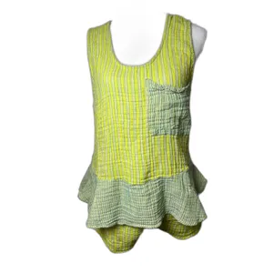 Free People Annabelle Set 100% Cotton Size Medium Yellow Stripes NWOT thumbnail 4