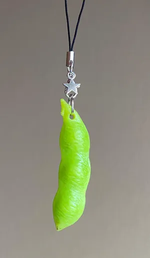 Kawaii y2k funny funky style EDAMAME phone strap/bag charm/keychain/display/accessory💚 thumbnail 2