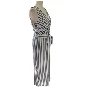 Banana Republic Black & White Striped Jumpsuit Women Size 8 | 25-652 thumbnail 2