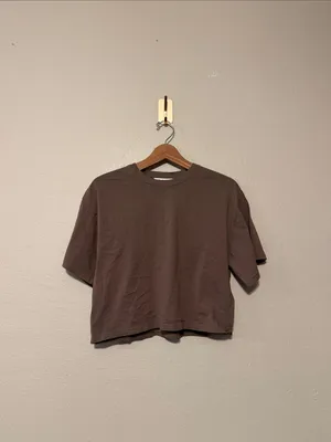 Athleta True Cotton Crop Tee Clay Size Medium thumbnail 2