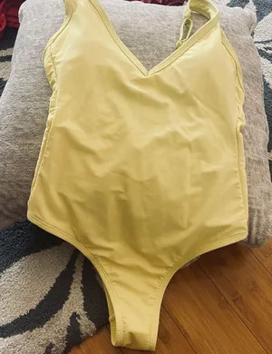 Women's V Neck lemon high leg One Piece Swimsuit thumbnail 1