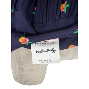 Anthropologie Kendra Dandy Dreamer Buttondown Top Blouse Pineapple Navy Blue‎ 12 thumbnail 11