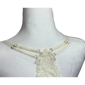 Aerie Bralette Cream Floral Lace Racerback Boho Intimates‎ Romantic Loungewear M thumbnail 3