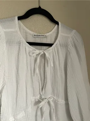Abercrombie & Fitch Gauze Muslin Cotton Tie Front Beach Pool Coverup Size XS thumbnail 11