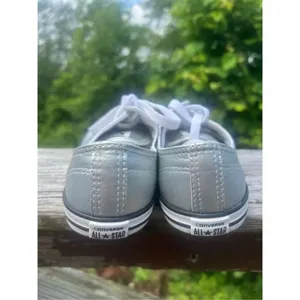 Converse All Star Chuck Taylor silver metallic low top sneakers, women's size 7 thumbnail 3