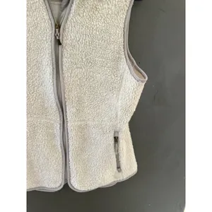 Woolrich Womens Ecru Heather Sherpa Fleece Full Zip Vest‎ Small 18555 Cream thumbnail 4