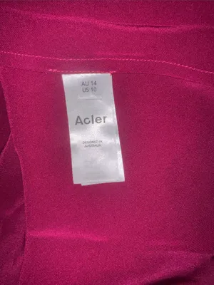 NEW ACLER Ropley satin cape Iris fuchsia maxi dress sz 10 thumbnail 9