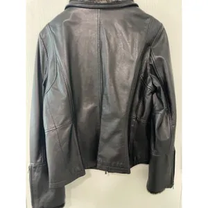 Wilsons Leather Black Jacket Faux Fur Collar XL WWZM2451 Moto Coat thumbnail 2