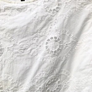Roolee White Cotton Eyelet Puff Sleeve Blouse M thumbnail 4