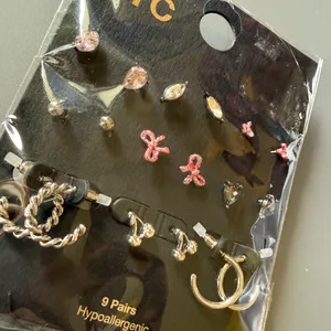 Madden NYC Women’s 9-Pair Earring Set — Pink & Silver Mixed Styles thumbnail 2
