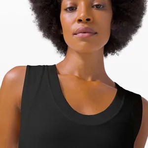 Lululemon All Yours Tank Maxi Dress Cotton Black sleeveless‎ stretch thumbnail 3