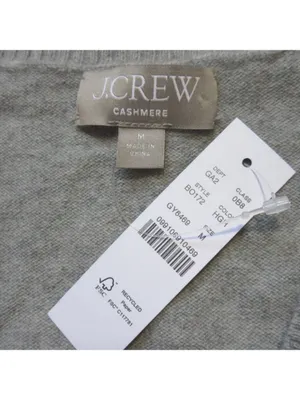 NWT J.Crew Cashmere Cropped V-neck Cardigan Sweater in Heather Gray M thumbnail 4
