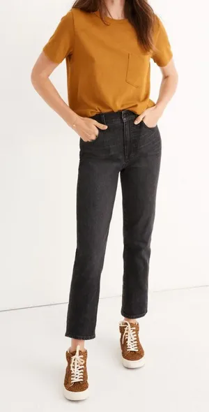 Madewell The Perfect Vintage Crop Jeans Sumner Wash High Rise‎ Black Size 25 thumbnail 1