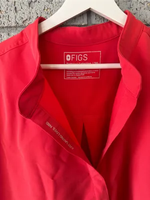 Figs Rafaela Scrub Top Hibiscus PO 7359 Bright Red Nurse Uniform Hospital thumbnail 5