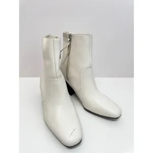 Blondo Boots Salome Ivory‎ Leather Waterproof Block Heel Ankle Booties Size 6.5 thumbnail 5