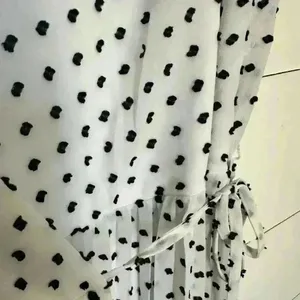 Express White With Black Swiss Polka Dot Wrap Front Maxi Dress Size L thumbnail 5