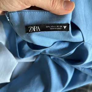 Zara Blogger Favorite Blue Cut-out Halter Top Bodycon Midi Dress Sz L thumbnail 12