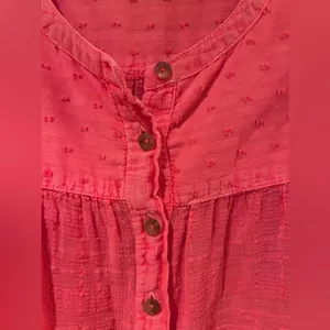 Anthropologie Pilcro Mila Draped Button Down‎ Top Shirt in Coral Size Medium thumbnail 6