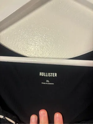 Hollister Black Long Sleeve Square Neck Top With White Tie Detail Size XL thumbnail 3