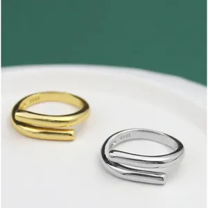Boutique Unisex Solid Wrap‎ 925 Sterling Silver Band Ring, Adjustable thumbnail 5